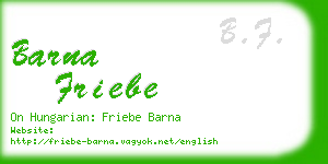 barna friebe business card